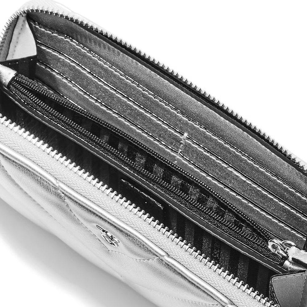 VICTORIA'S SECRET Silver Large Signature Full Length Zip Around Wallet**NEW! - Picture 3 of 3